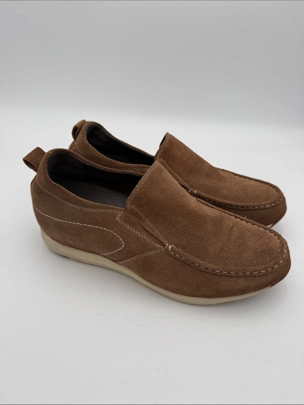 Galto Brown Suede Slip-On Loafers mens 9 casual office comfort retro Y2K